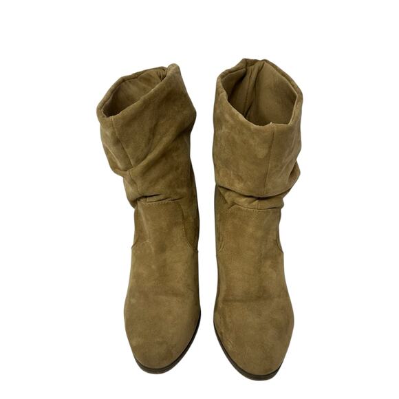 Slouchy Ankle Boots Womens SZ 7 Tan Faux Suede Boho Western Coquette Festival - Picture 7 of 13